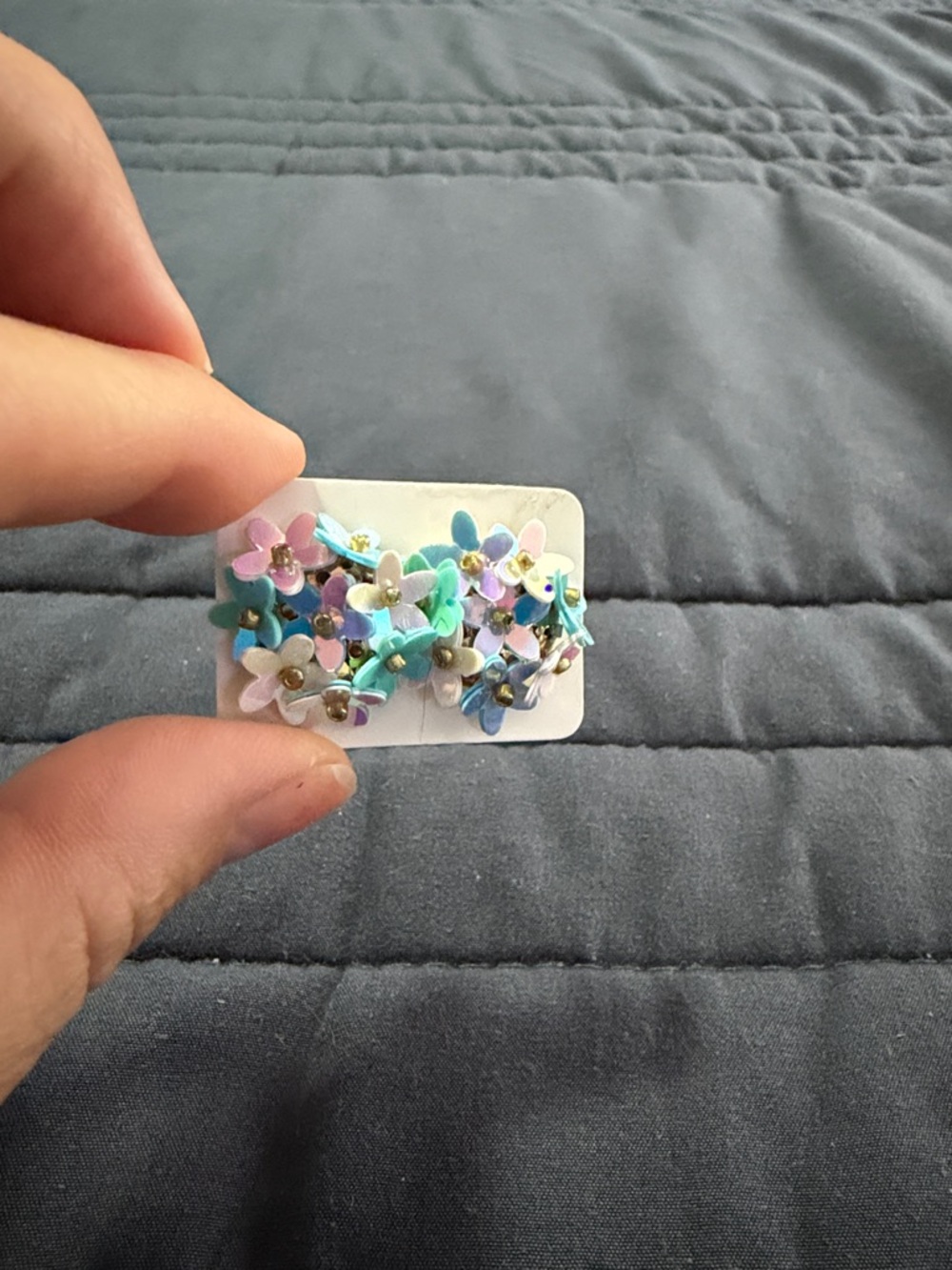 Floral Cluster Stud Earrings - Pastel Multicolor